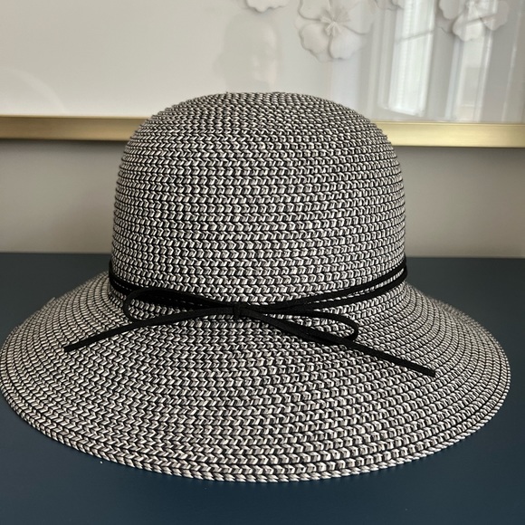 Set 3 Hat ‘Lifes A Beach’ Roxy Sonoma Black White Adjustable Woven Straw Summer - Picture 5 of 17